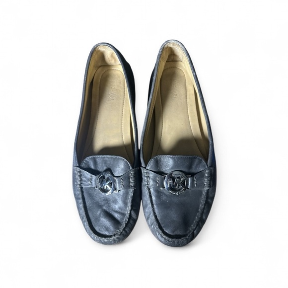 Michael Kors Grey Leather Loafers - Picture 1 of 4